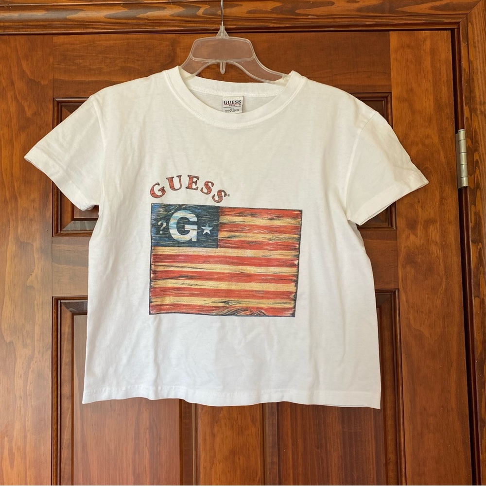 Guess nwot M crop top America American flag summer July 4
